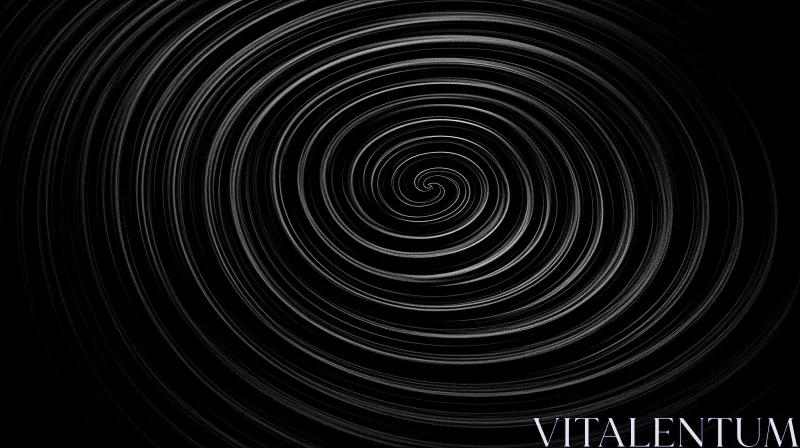 Monochrome Spiral Abstract: Hypnotic Black and White Pattern AI Image