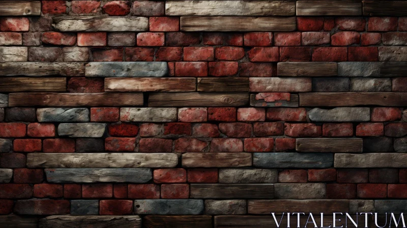 AI ART Brick Wall Texture - Red, Brown, Gray - High-Resolution