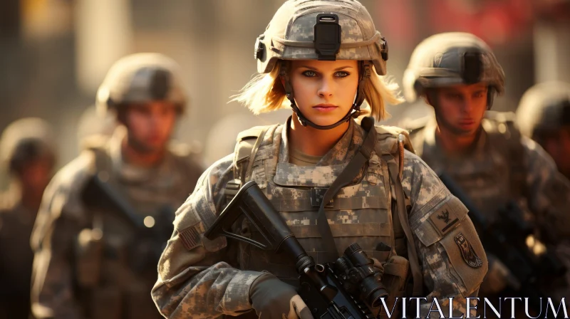 AI ART Female Soldier in Combat Gear