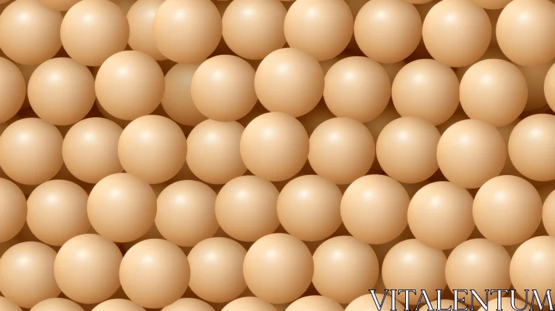 Beige 3D Spheres Seamless Pattern for Design Projects AI Image