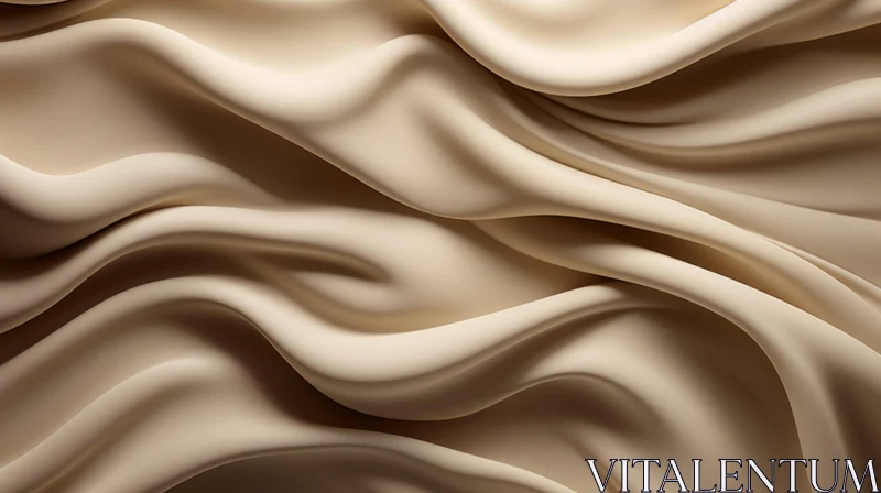 Elegant Beige Silk Fabric Close-Up AI Image