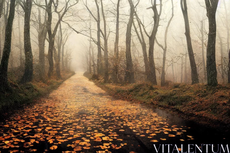 Enchanting Forest Path | Misty Whimsical Landscape AI Image