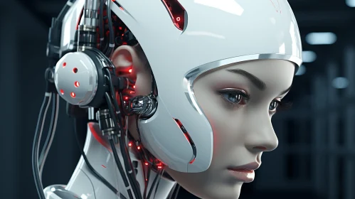 Futuristic Female Cyborg Portrait