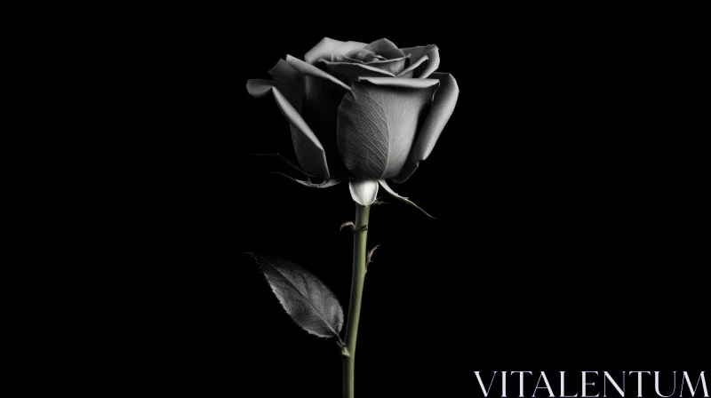 AI ART Black Rose in Full Bloom - Intimate and Dramatic Floral Image