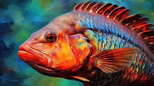 Peacock Bass Fish Painting - Realistic Underwater Artwork