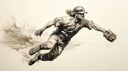 Dynamic Baseball Player in Action