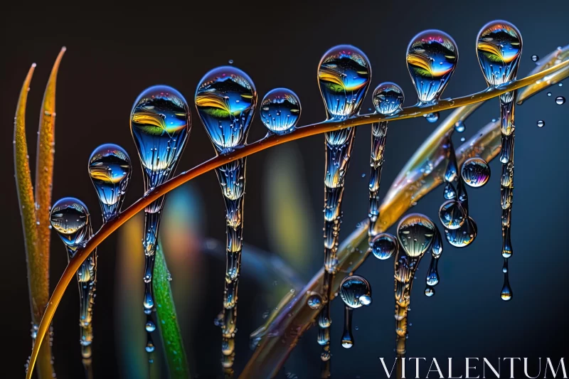 Enchanting Dew Drops on Grass - A Captivating Natural Phenomenon AI Image