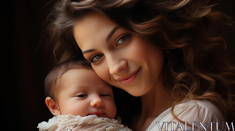 AI ART Tender Moment of Mother and Baby Portrait