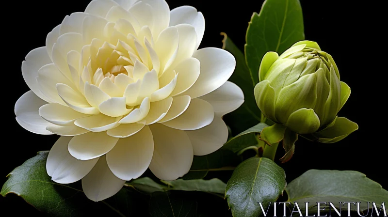 White Camellia Flower Bloom - Close-Up Nature Photography