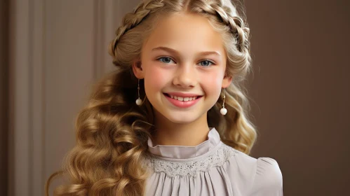 Young Girl Portrait in White Dress