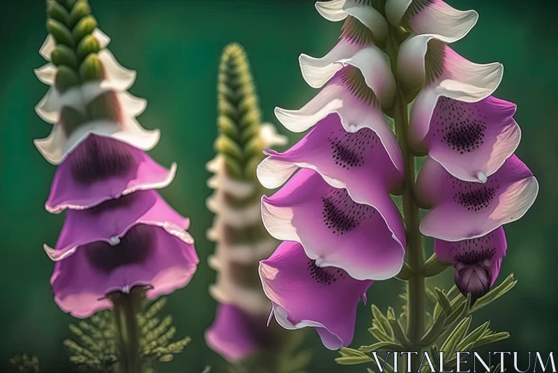 Captivating Foxgloves: A Digital Painting Masterpiece AI Image