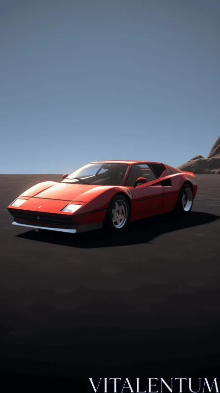 Captivating Red Car in a Stunning 3D Environment AI Image