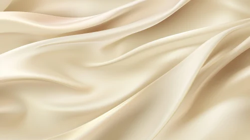Luxurious Cream-Colored Silk Fabric Close-Up