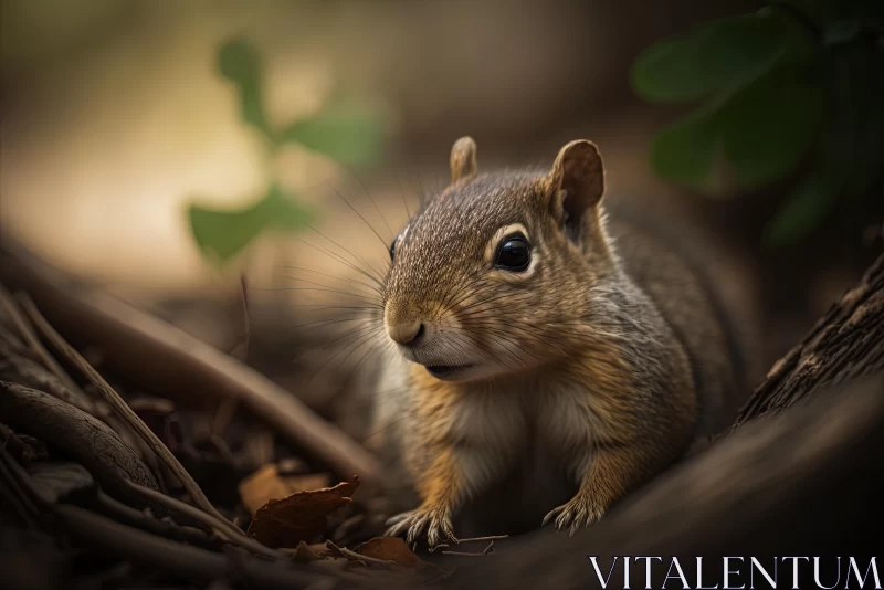 Captivating Portrait of a Squirrel in Soft Lighting AI Image