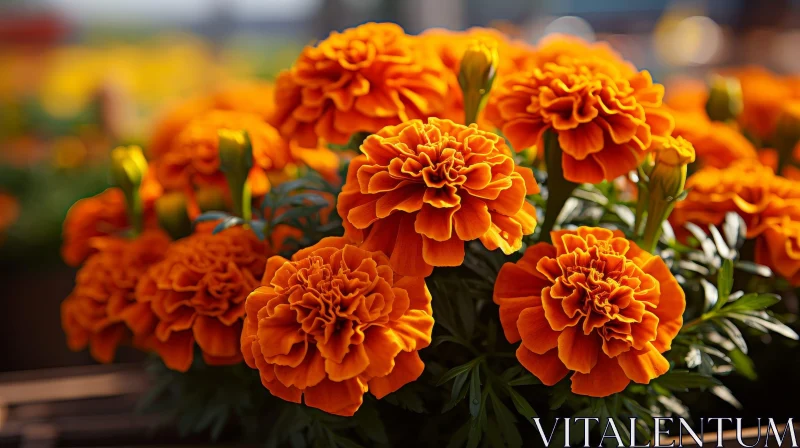 Exquisite Yellow-Orange Flower Close-Up AI Image