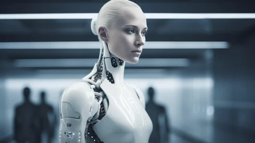 Futuristic Female Robot Portrait