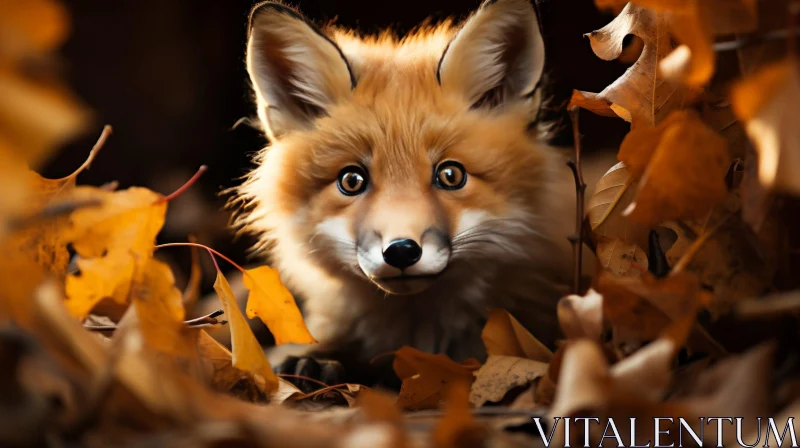 AI ART Majestic Red Fox in Autumn Forest