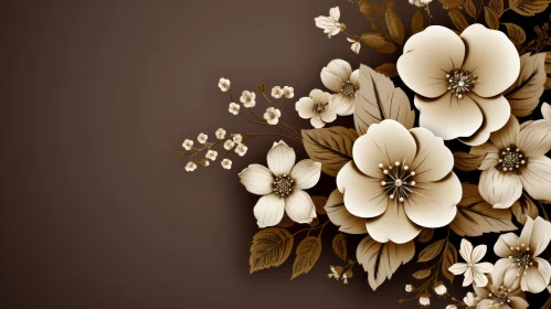 Brown Floral Arrangement Background