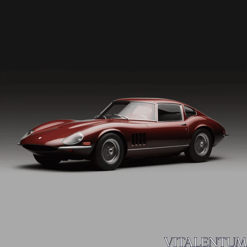 Captivating Classic Ferrari Sports Car on Gray Background AI Image