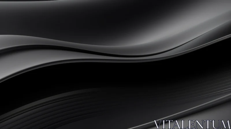 Dark Abstract Background with Smooth Flowing Lines AI Image