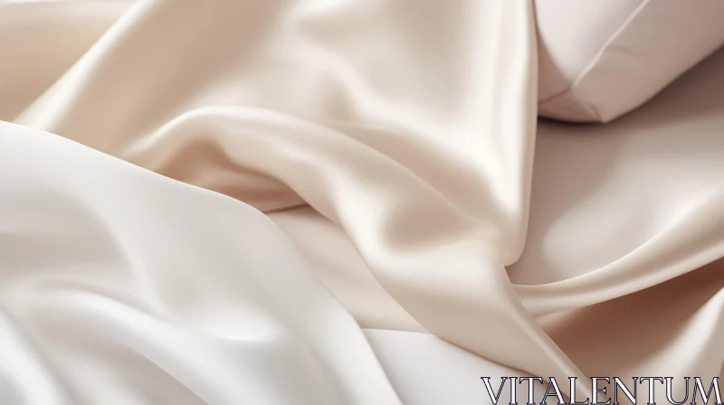 Luxurious Cream-Colored Silk Fabric Texture AI Image