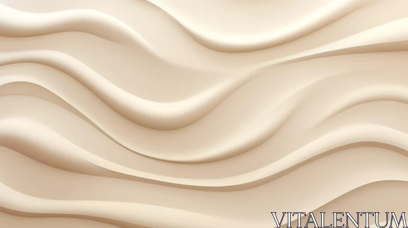 Soft Flowing Waves Seamless Pattern in Creamy Beige AI Image