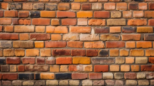 Colorful Brick Wall with Stretcher Bond Pattern