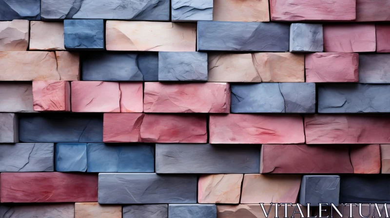 Colorful Brick Wall - Rustic Pattern Design AI Image