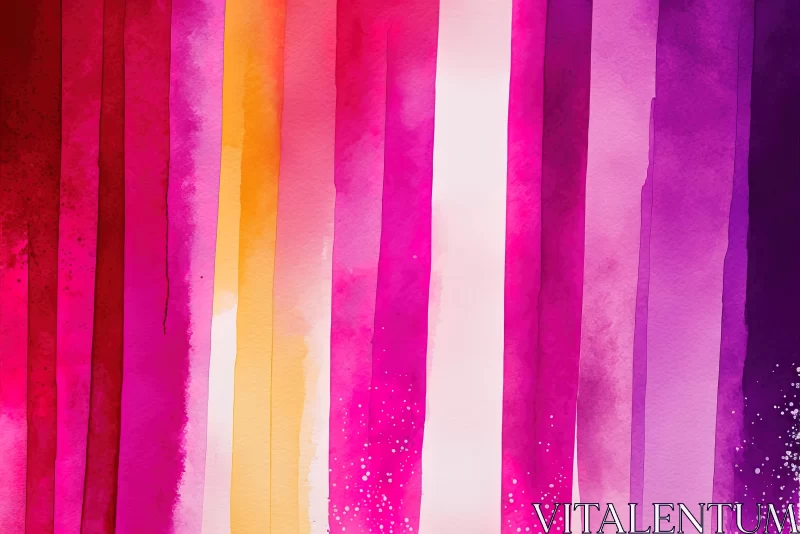 AI ART Colorful Watercolor Stripes: Vibrant Compositions in Magenta and Gold