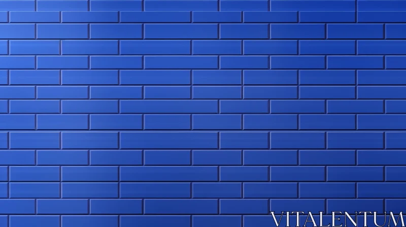 AI ART Blue Brick Wall Texture - Seamless Ceramic Tiles Pattern