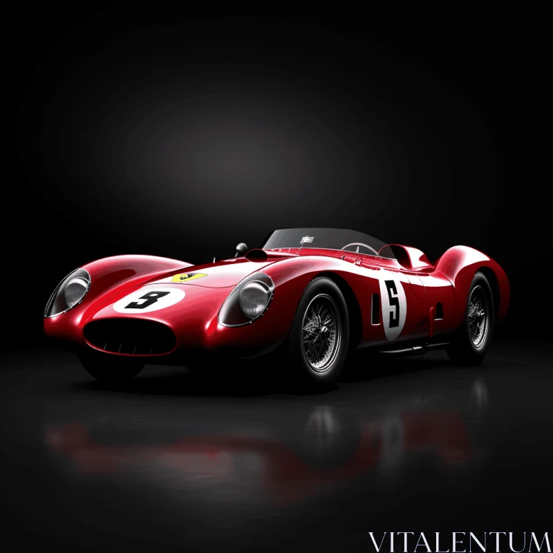 Captivating Ferrari Sports Car Artwork on Dark Background AI Image