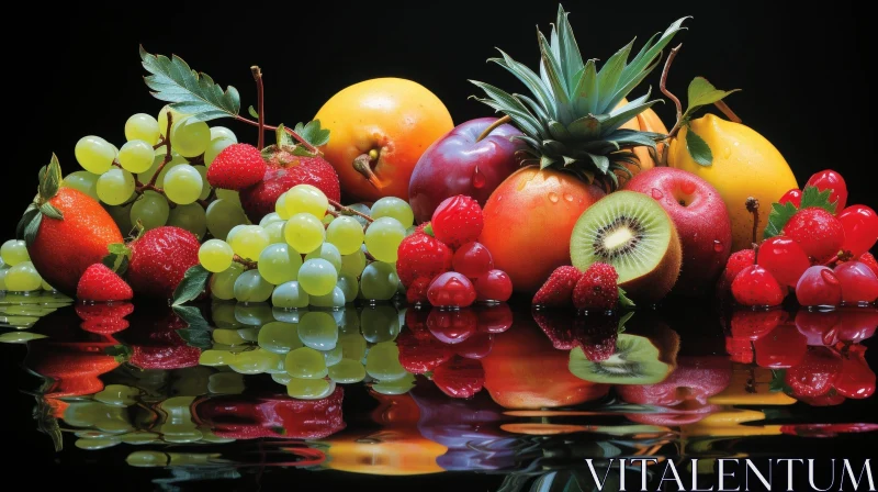 Exquisite Variety of Fruits in a Captivating Still Life Composition AI Image