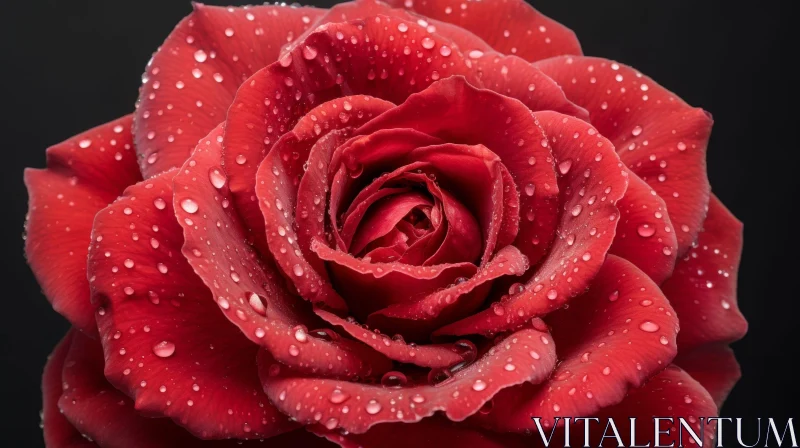 AI ART Red Rose Close-up: Beauty in Bloom
