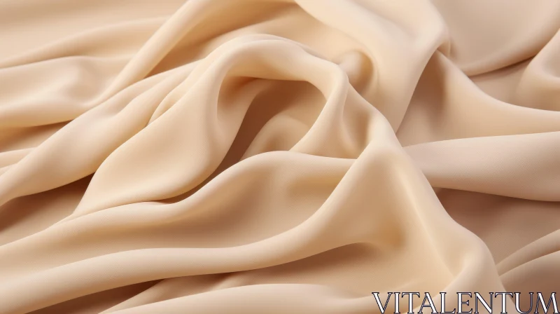 Beige Silk Fabric Close-Up | Soft Texture and Versatile Color AI Image
