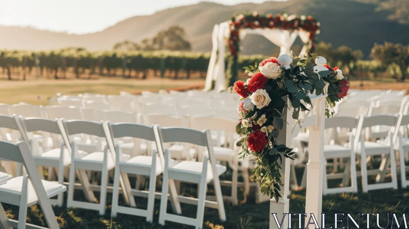 Enchanting Outdoor Wedding Ceremony Setup AI Image