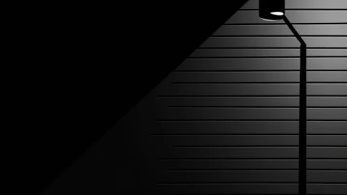 Dark Room 3D Rendering with Street Lamp Light Source