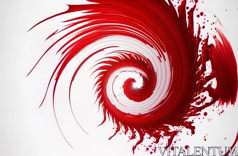 AI ART Captivating Swirls of Red and White Paint - Technological Design