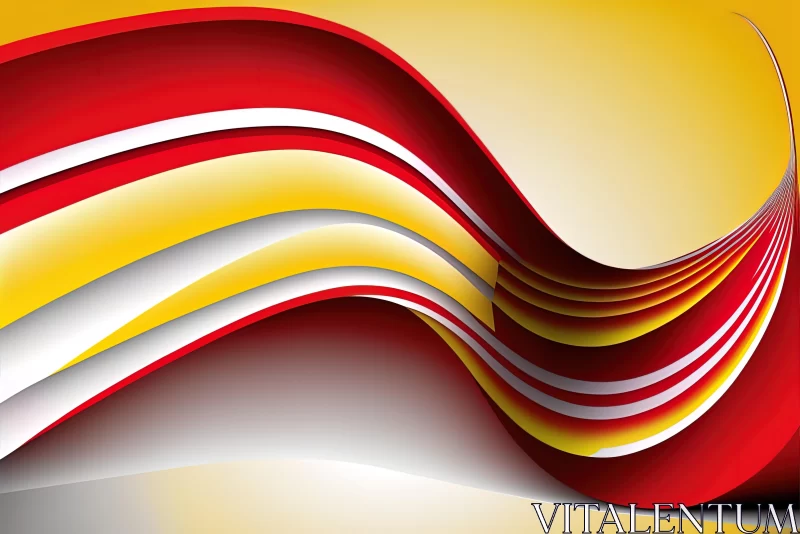 Colorful Waves - Streamline Elegance in Red, Yellow, and White AI Image