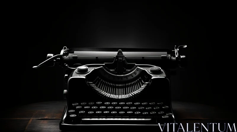 Vintage Typewriter on Wooden Table AI Image