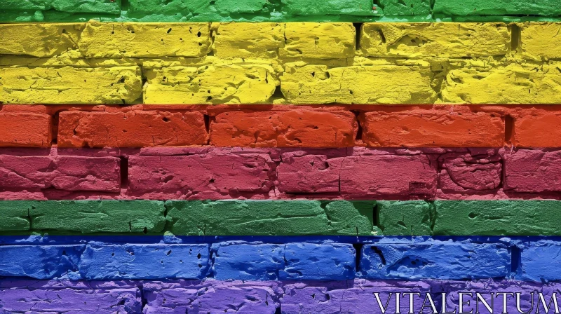 Rainbow Brick Wall - Symbol of Diversity and Inclusion AI Image