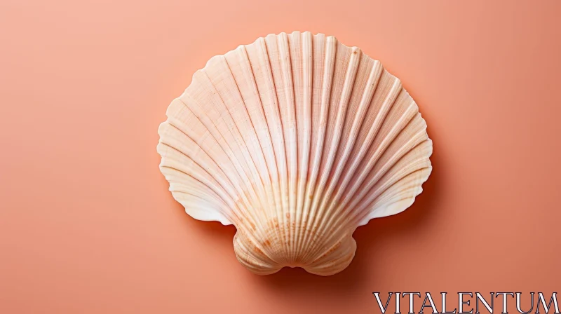 Elegant Seashell on Pink Background AI Image