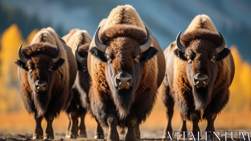 Majestic American Bison in Nature AI Image
