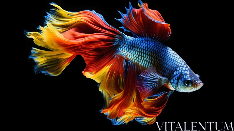 Betta Fish Digital Painting - Colorful Realistic Artwork AI Image