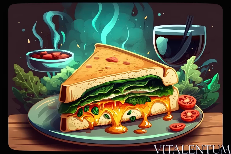 Captivating Sandwich Art with a Touch of Fantasy | Artistic Illustrations AI Image