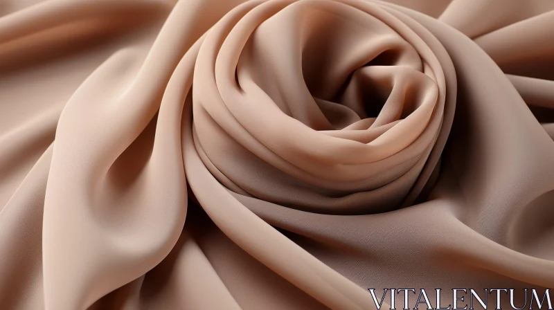 Beige Silk Fabric Close-Up | Luxurious Texture AI Image
