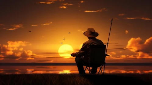 Tranquil Sunset Fishing Scene