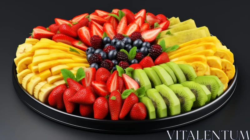 AI ART Colorful Fresh Fruit Platter Photography