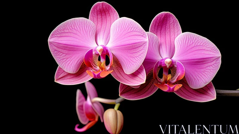 Pink Orchids Close-Up: Delicate Beauty Captured in Photo AI Image