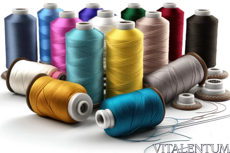 Realistic Sewing Thread Artwork with Heavy Metal Embroidery AI Image