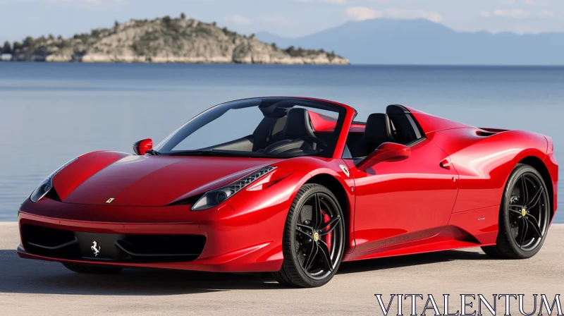 Red Ferrari Spider: Opulent Luxury with Eastern and Western Fusion AI Image